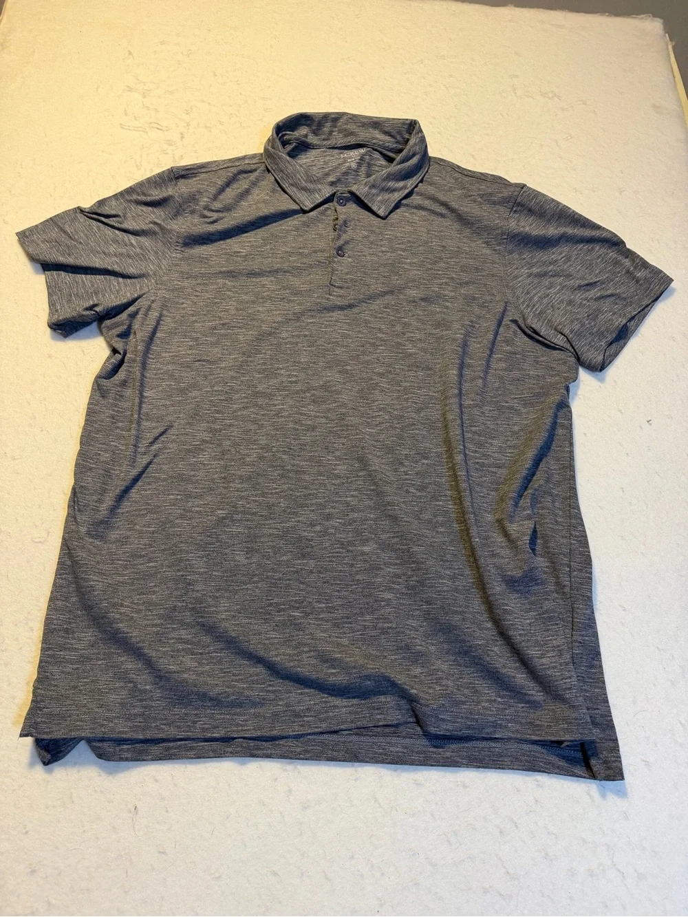 J. Crew Men's Heathered Blue-Gray Polo Shirt